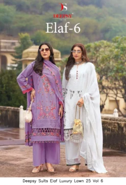 Deepsy Suits Elaf Luxury Lawn 25 Vol 6