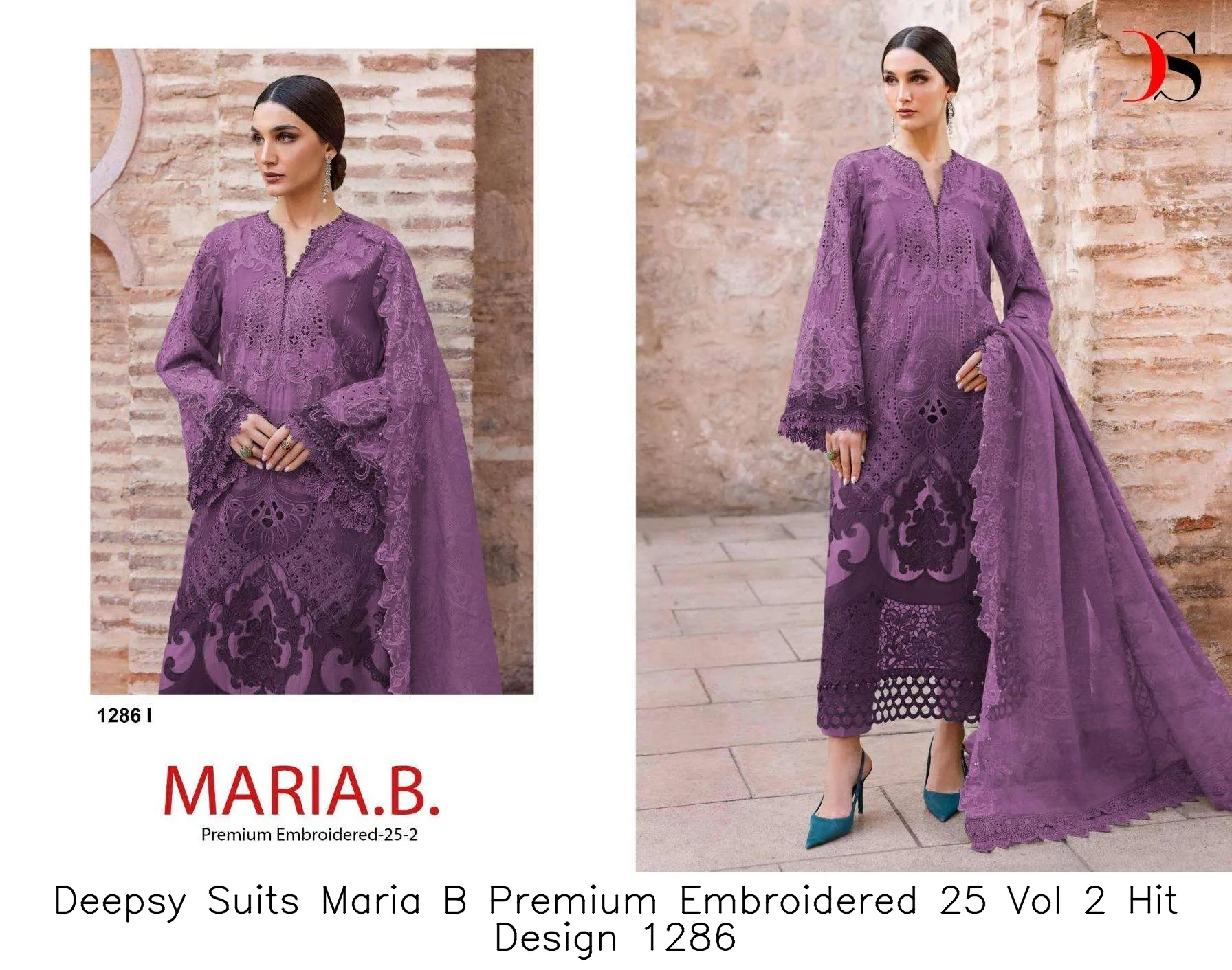 Deepsy Suits Maria B Premium Embroidered 25 Vol 2 Hit Design 1286
