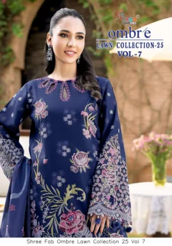 Shree Fab Ombre Lawn Collection 25 Vol 7