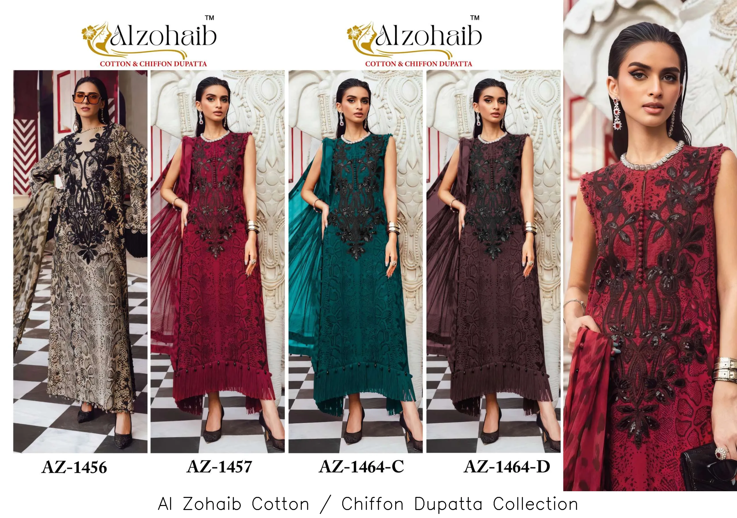 Al Zohaib Cotton / Chiffon Dupatta Collection - Image 6