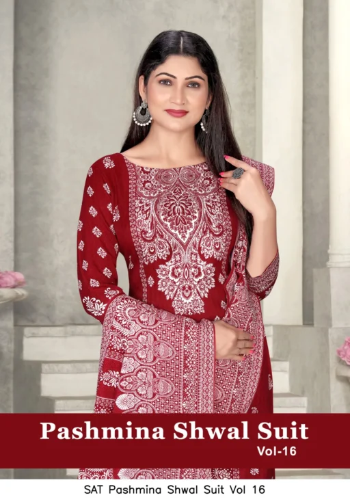 SAT Pashmina Shwal Suit Vol 16