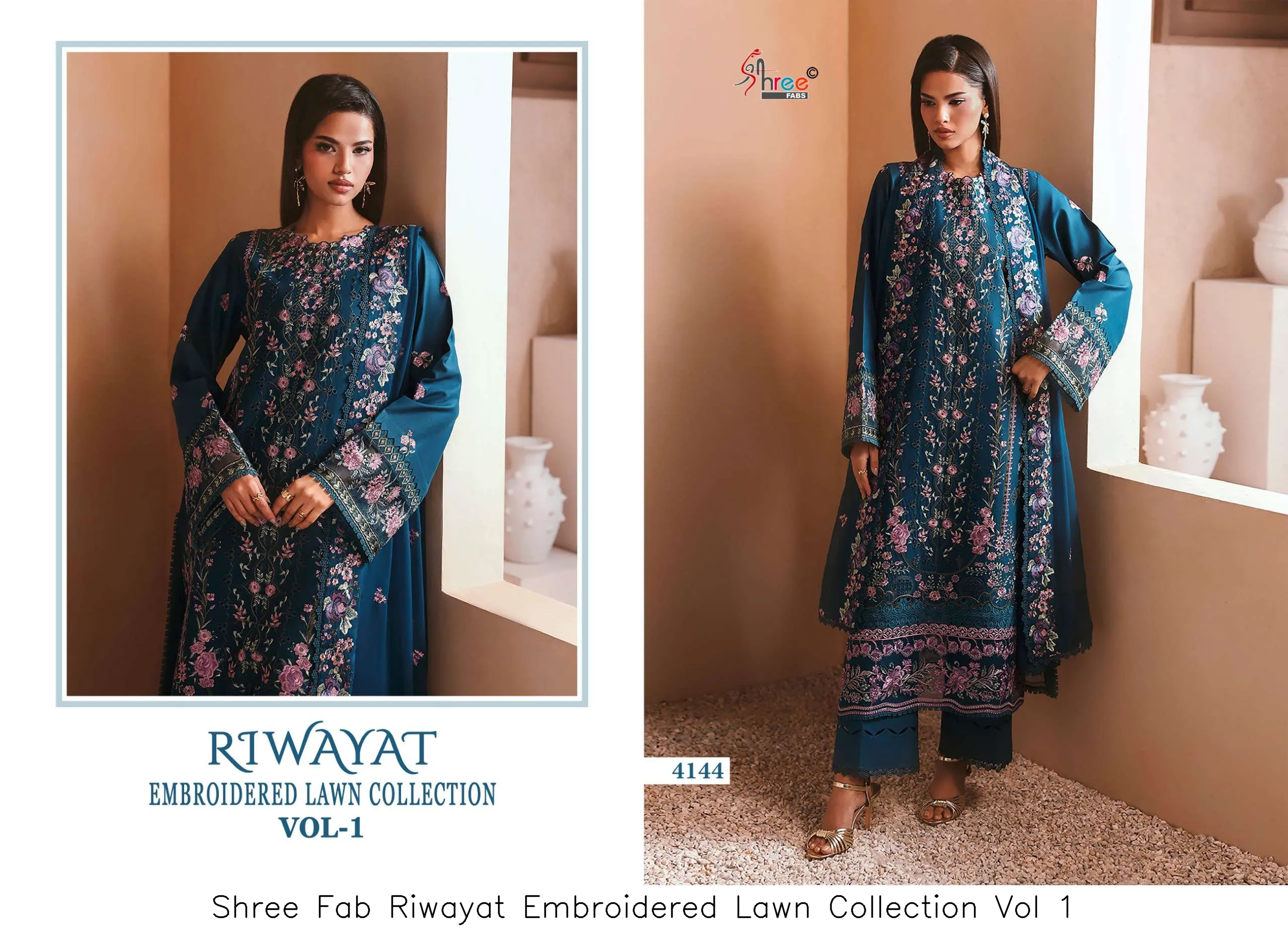 Shree Fab Riwayat Embroidered Lawn Collection Vol 1 - Image 3