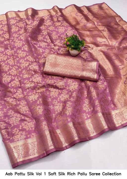 Aab Pattu Silk Vol 1 Soft Silk Rich Pallu Saree Collection