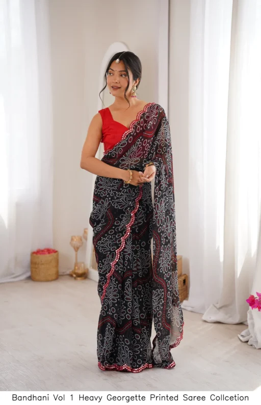 Bandhani Vol 1 Heavy Georgette Printed Saree Collcetion