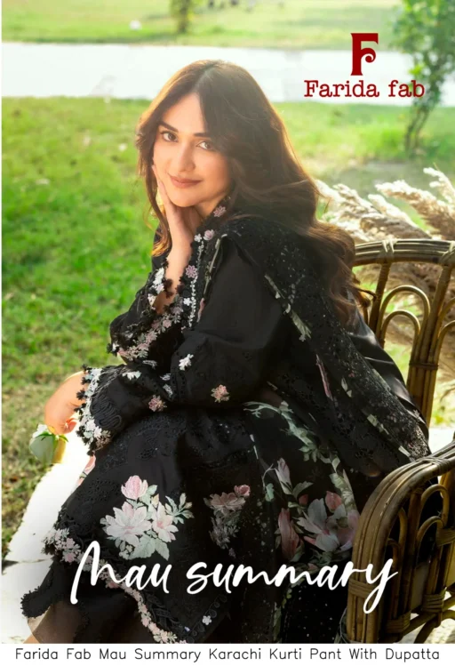 Farida Fab Mau Summary Karachi Kurti Pant With Dupatta