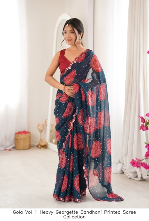 Gola Vol 1 Heavy Georgette Bandhani Printed Saree Collcetion