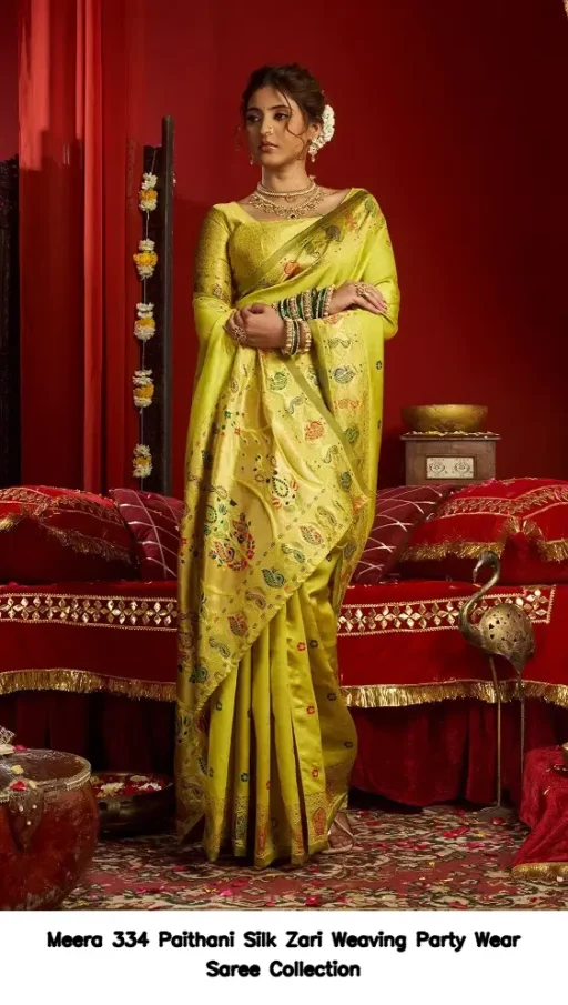 Meera 334 Paithani Silk Zari Weaving Party Wear Saree Collection