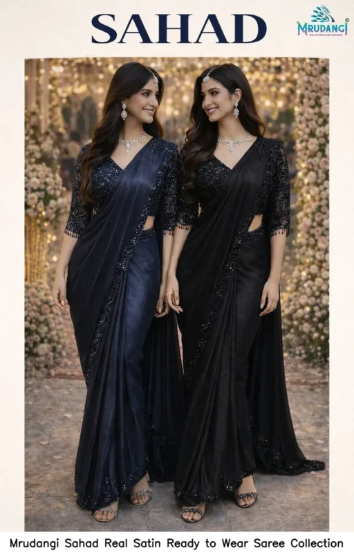 Mrudangi Sahad Real Satin Ready to Wear Saree Collection