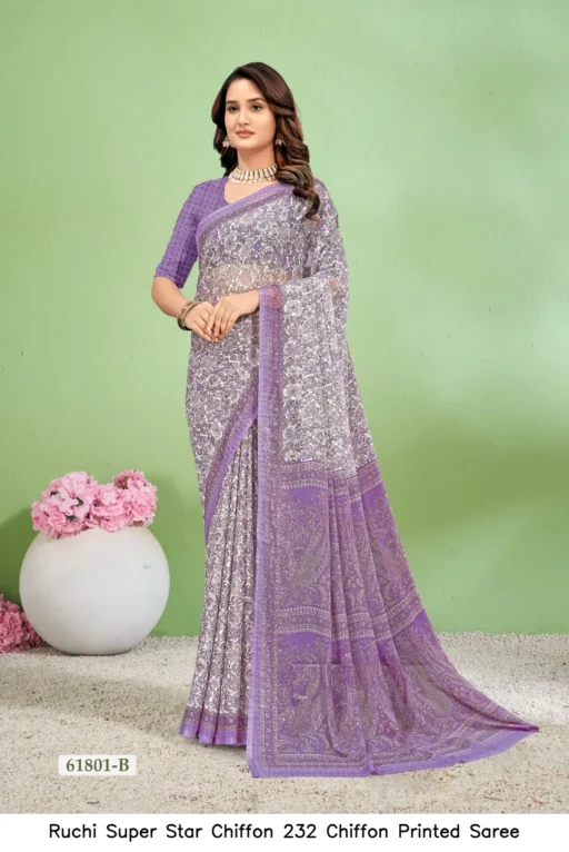 Ruchi Super Star Chiffon 232 Chiffon Printed Saree