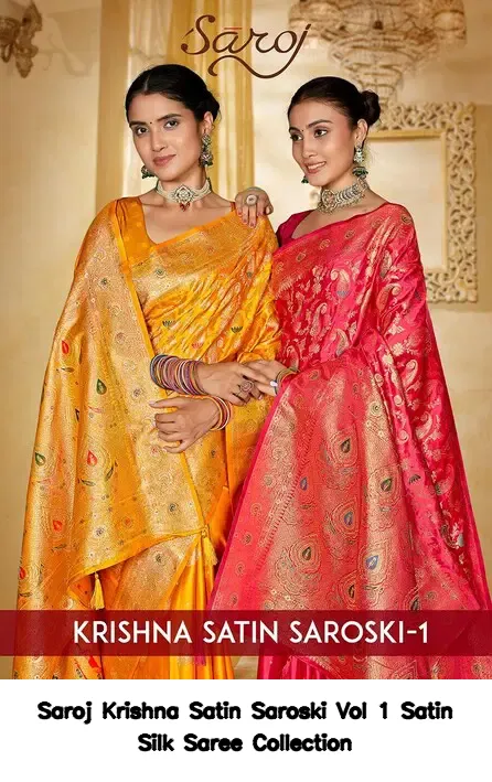 Saroj Krishna Satin Saroski Vol 1 Satin Silk Saree Collection