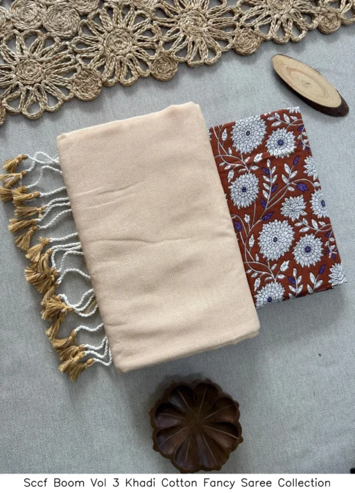 Sccf Boom Vol 3 Khadi Cotton Fancy Saree Collection
