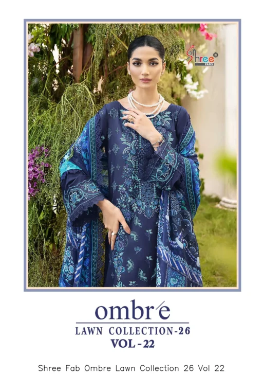 Shree Fab Ombre Lawn Collection 26 Vol 22