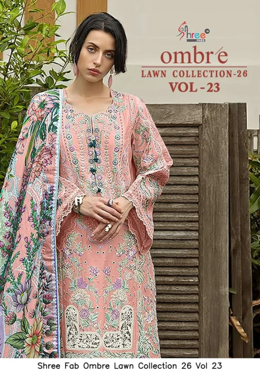 Shree Fab Ombre Lawn Collection 26 Vol 23