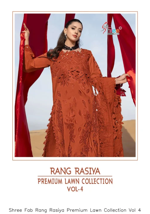 Shree Fab Rang Rasiya Premium Lawn Collection Vol 4