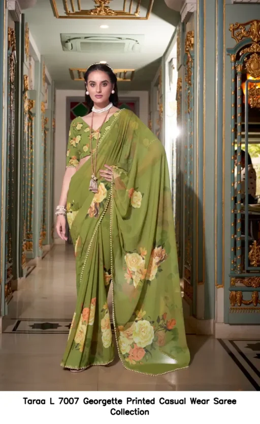 Taraa L 7007 Georgette Printed Casual Wear Saree Collection