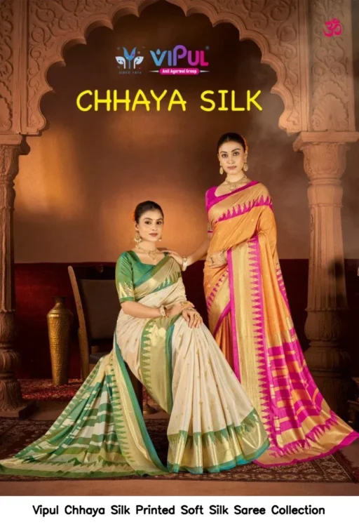 Vipul Chhaya Silk Printed Soft Silk Saree Collection