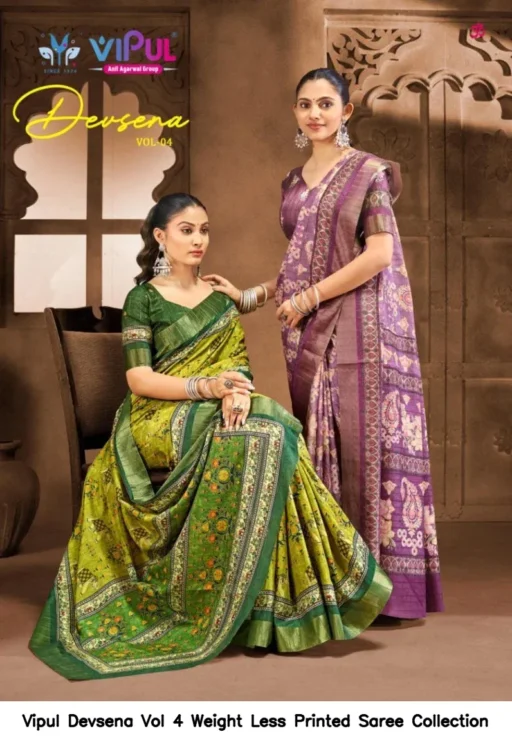 Vipul Devsena Vol 4 Weight Less Printed Saree Collection