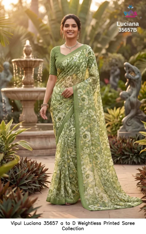 Vipul Luciana 35657 a to D Weightless Printed Saree Collection