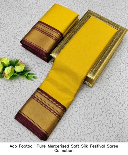 Aab Football Pure Mercerised Soft Silk Festival Saree Collection