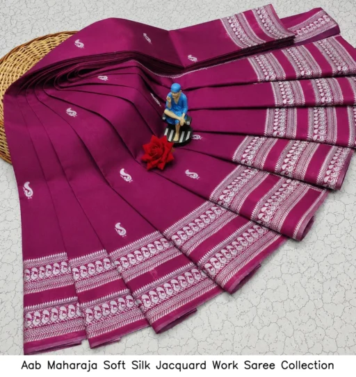 Aab Maharaja Soft Silk Jacquard Work Saree Collection