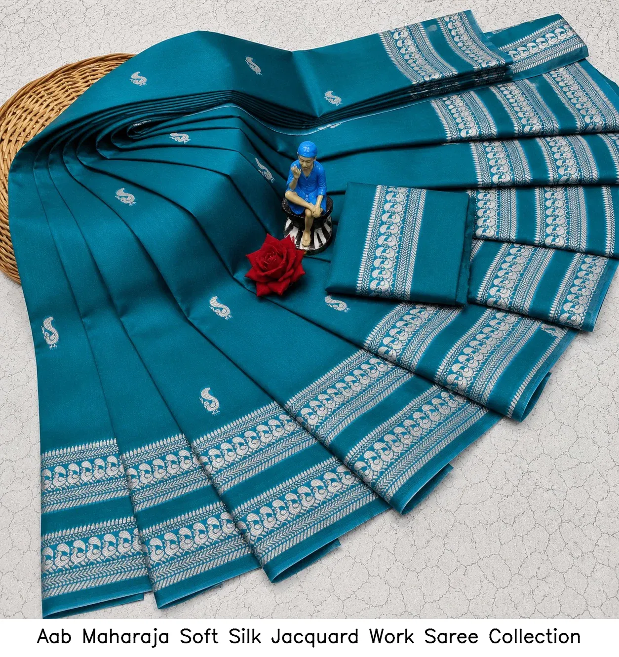 Aab Maharaja Soft Silk Jacquard Work Saree Collection - Image 3