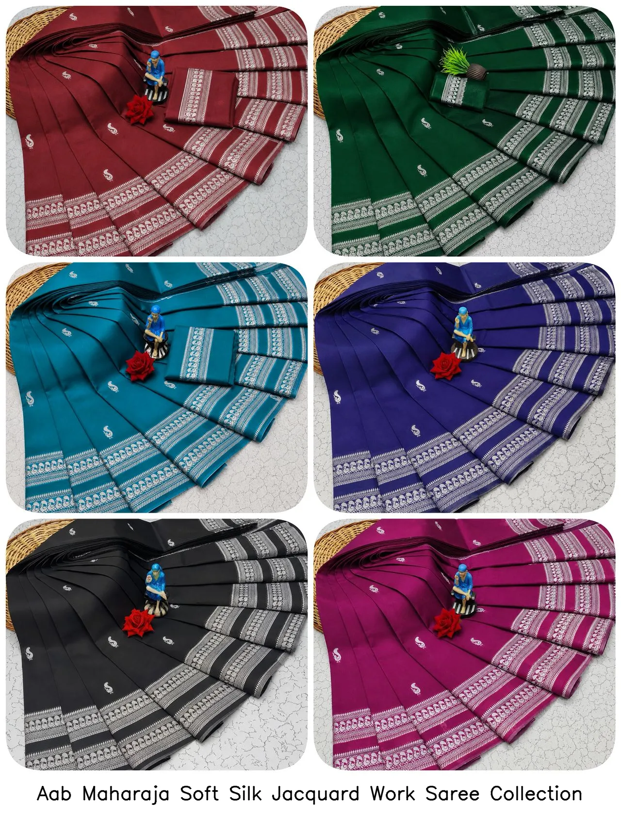 Aab Maharaja Soft Silk Jacquard Work Saree Collection - Image 8