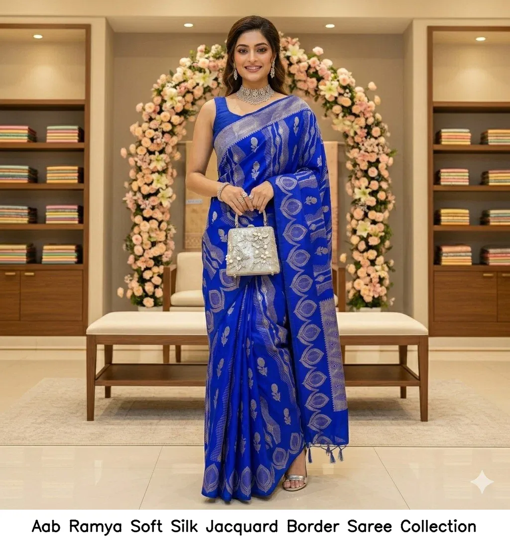 Aab Ramya Soft Silk Jacquard Border Saree Collection