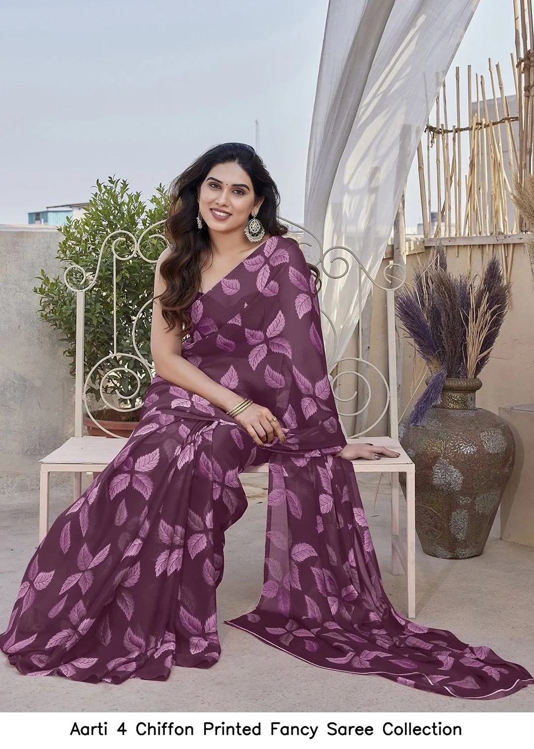 Aarti 4 Chiffon Printed Fancy Saree Collection - Image 3
