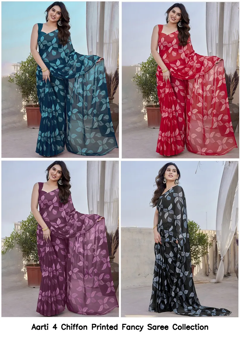 Aarti 4 Chiffon Printed Fancy Saree Collection - Image 4