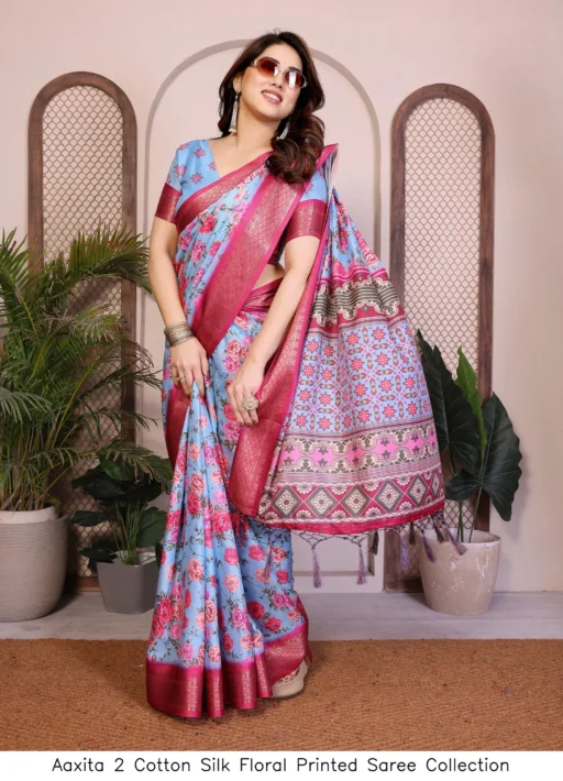 Aaxita 2 Cotton Silk Floral Printed Saree Collection
