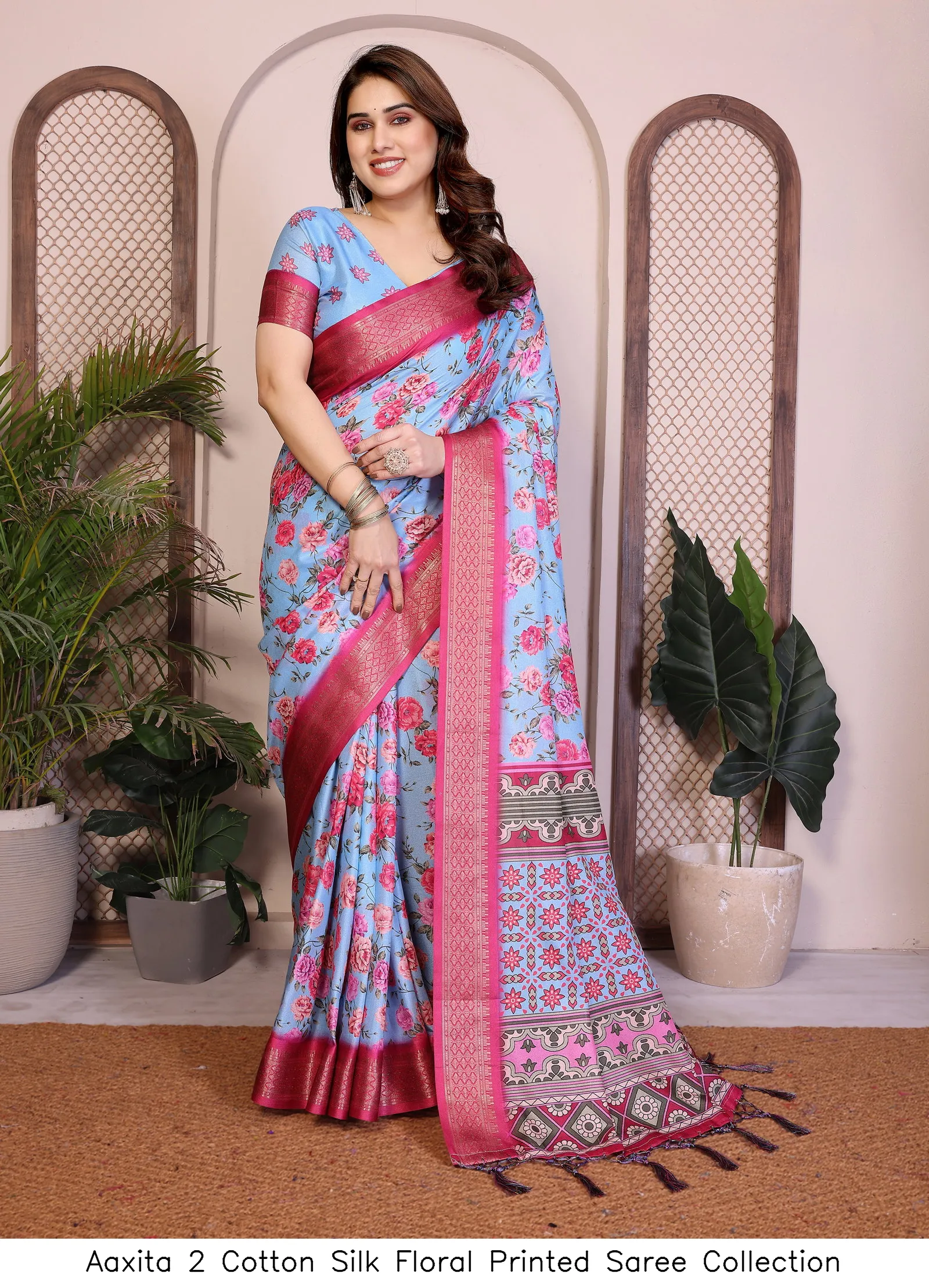 Aaxita 2 Cotton Silk Floral Printed Saree Collection - Image 10