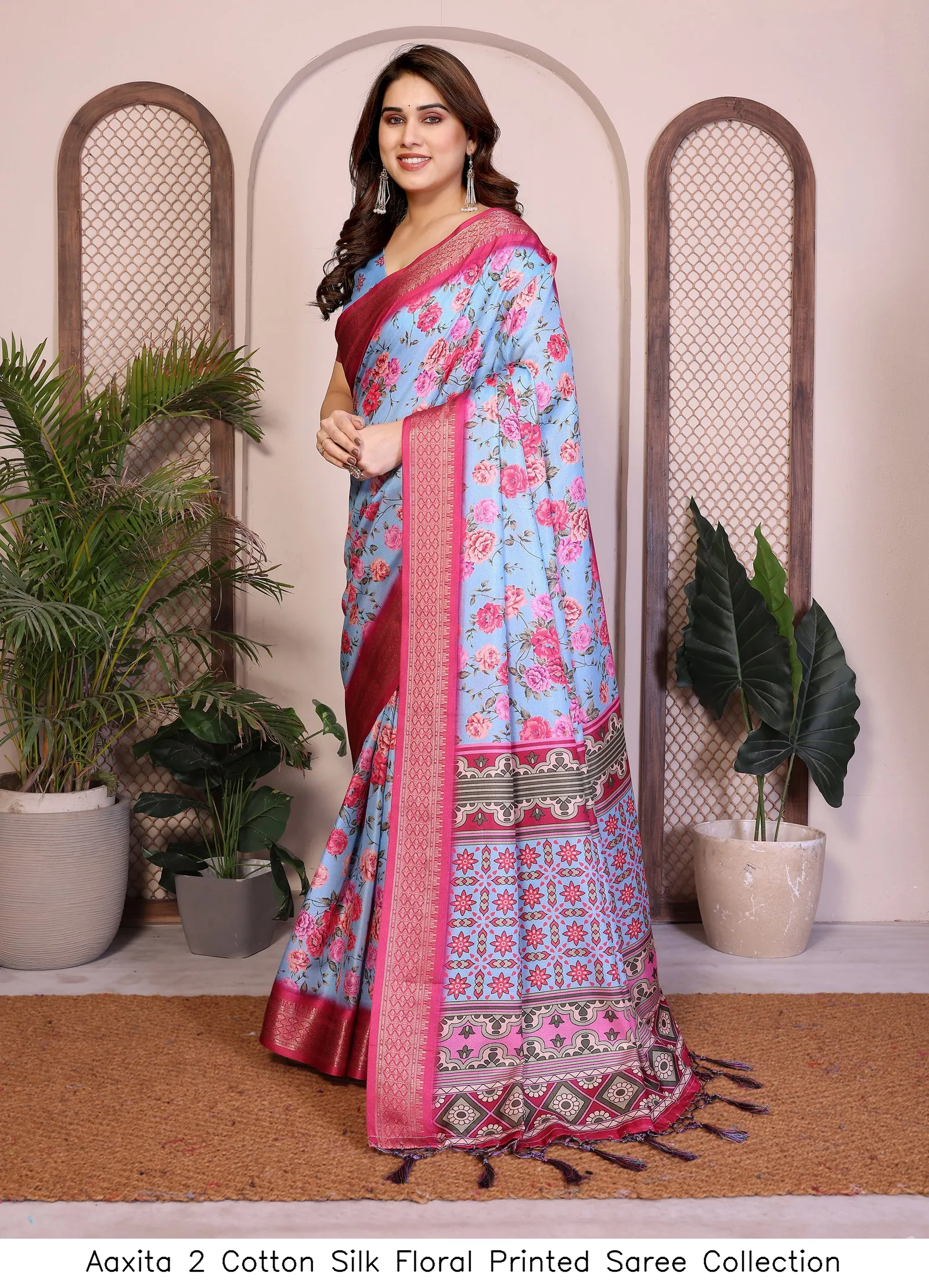Aaxita 2 Cotton Silk Floral Printed Saree Collection - Image 4
