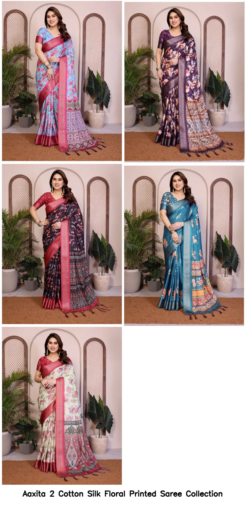 Aaxita 2 Cotton Silk Floral Printed Saree Collection - Image 7