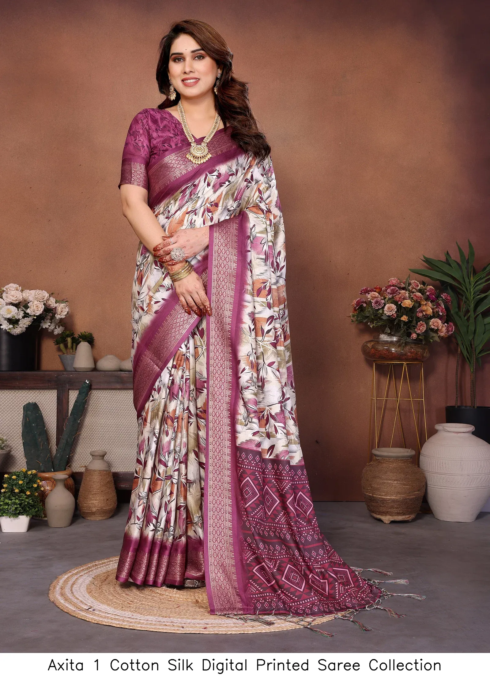 Axita 1 Cotton Silk Digital Printed Saree Collection - Image 11