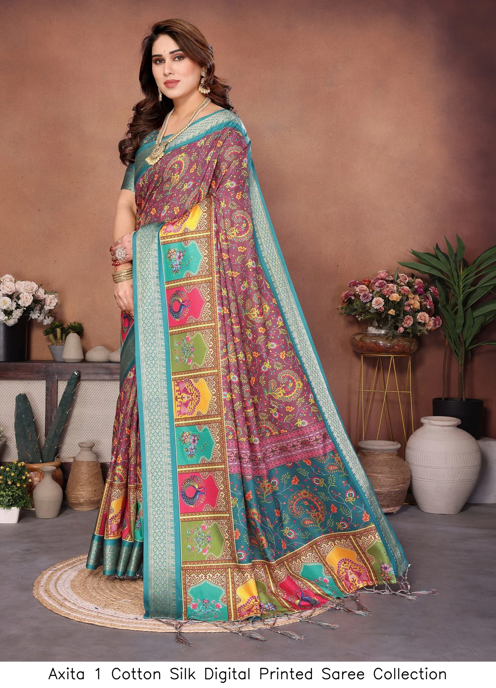 Axita 1 Cotton Silk Digital Printed Saree Collection - Image 12