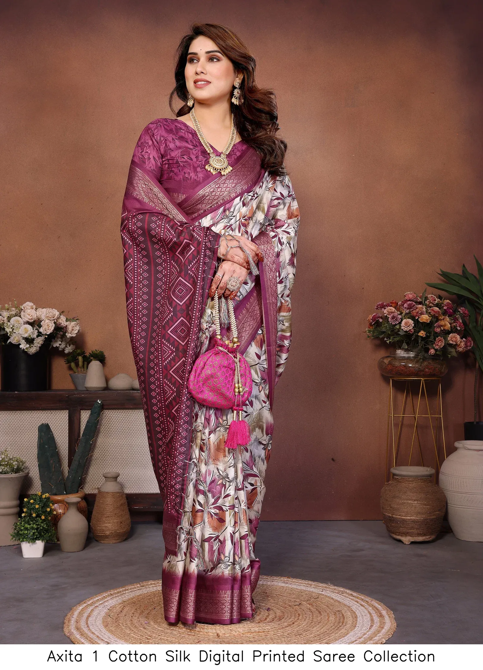 Axita 1 Cotton Silk Digital Printed Saree Collection - Image 14