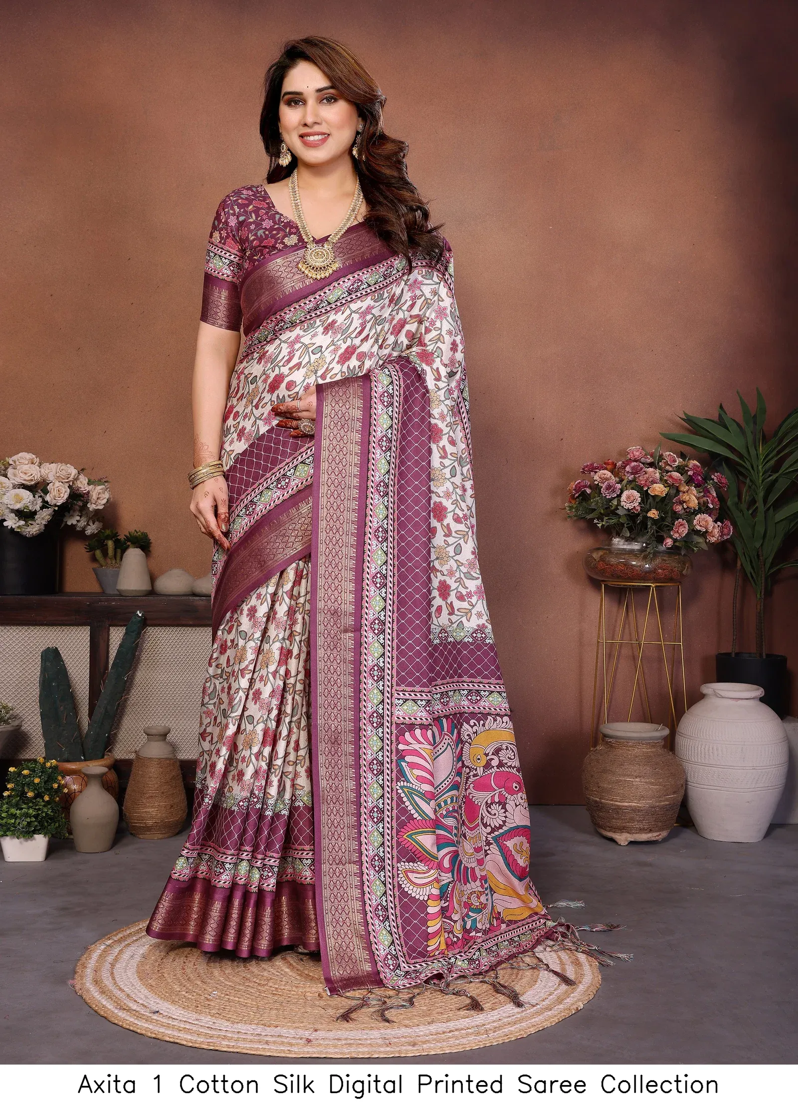 Axita 1 Cotton Silk Digital Printed Saree Collection - Image 3