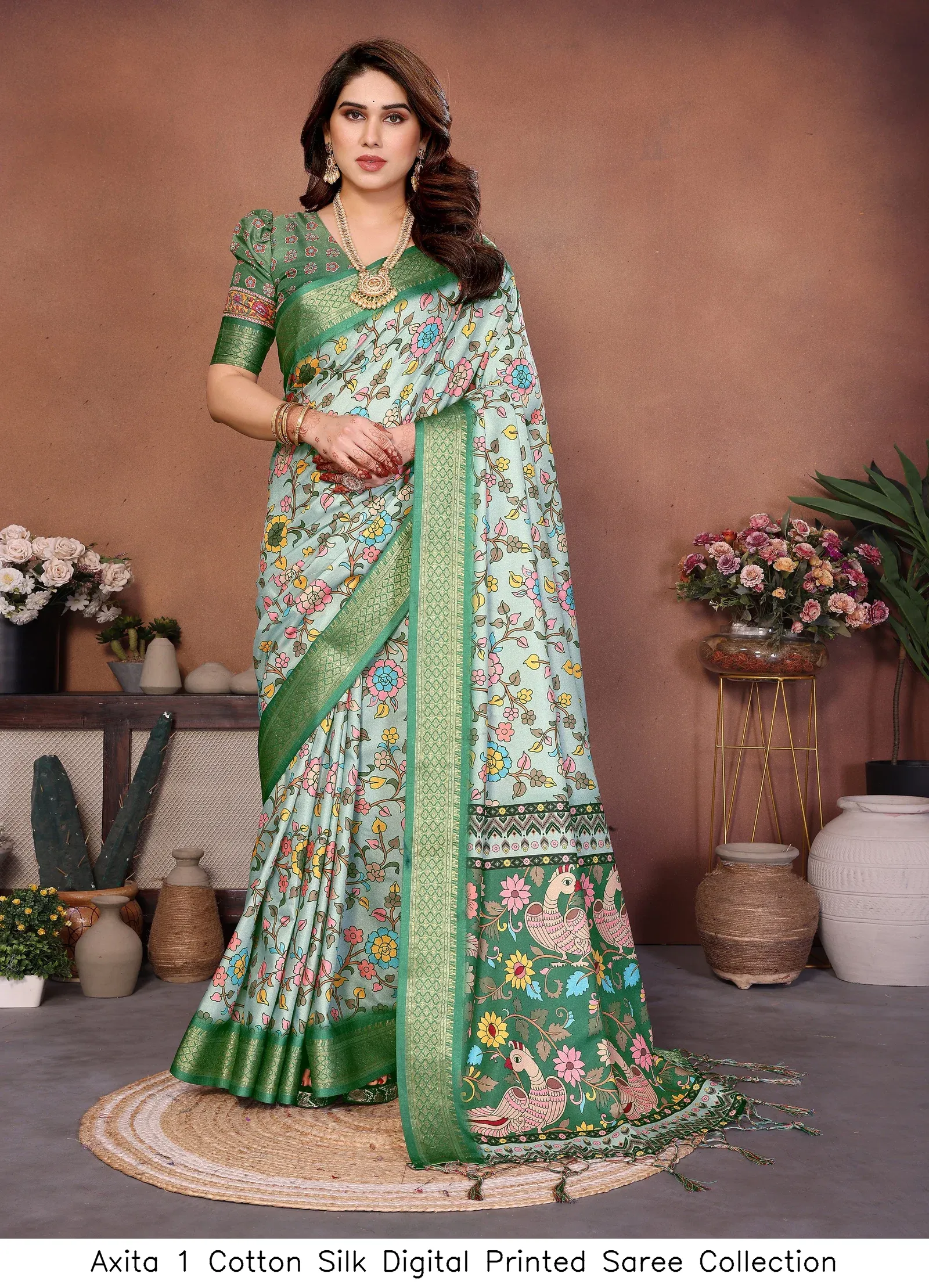 Axita 1 Cotton Silk Digital Printed Saree Collection - Image 4