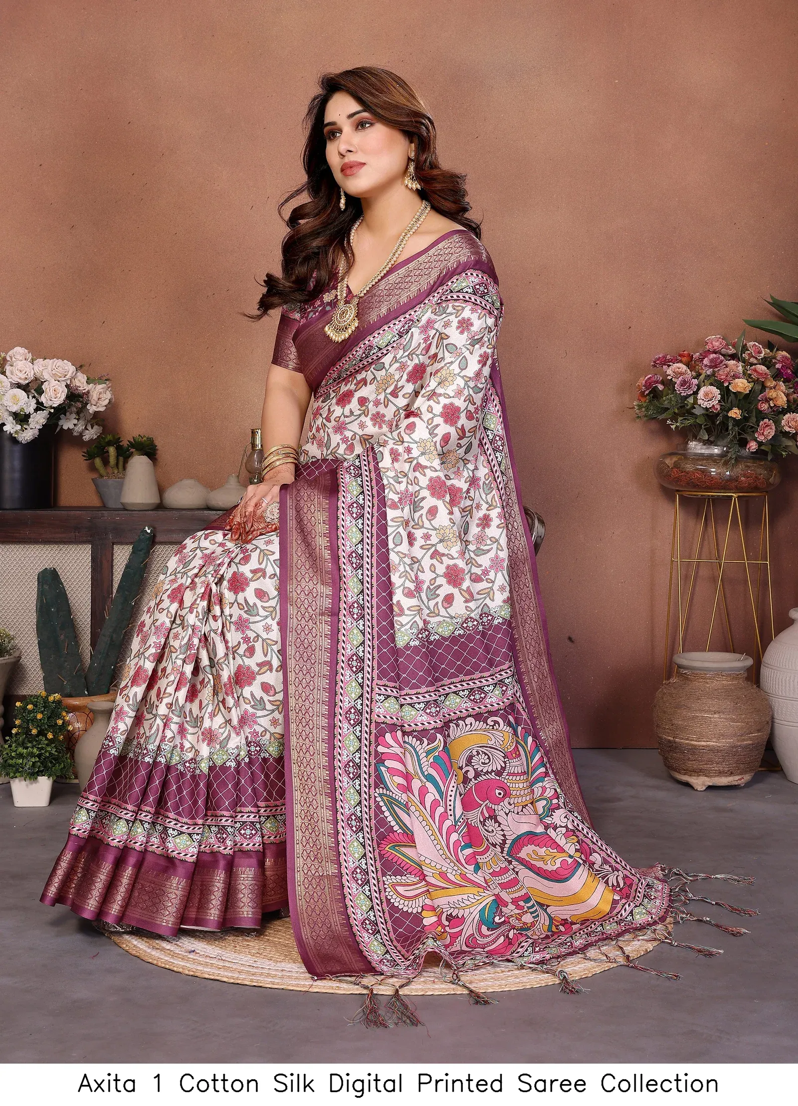 Axita 1 Cotton Silk Digital Printed Saree Collection - Image 7