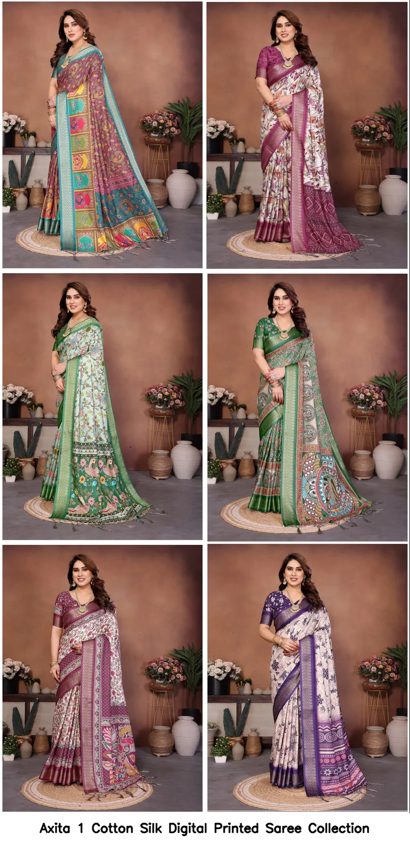 Axita 1 Cotton Silk Digital Printed Saree Collection - Image 9