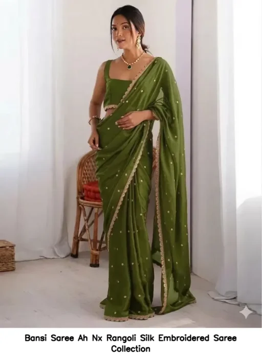 Bansi Saree Ah Nx Rangoli Silk Embroidered Saree Collection