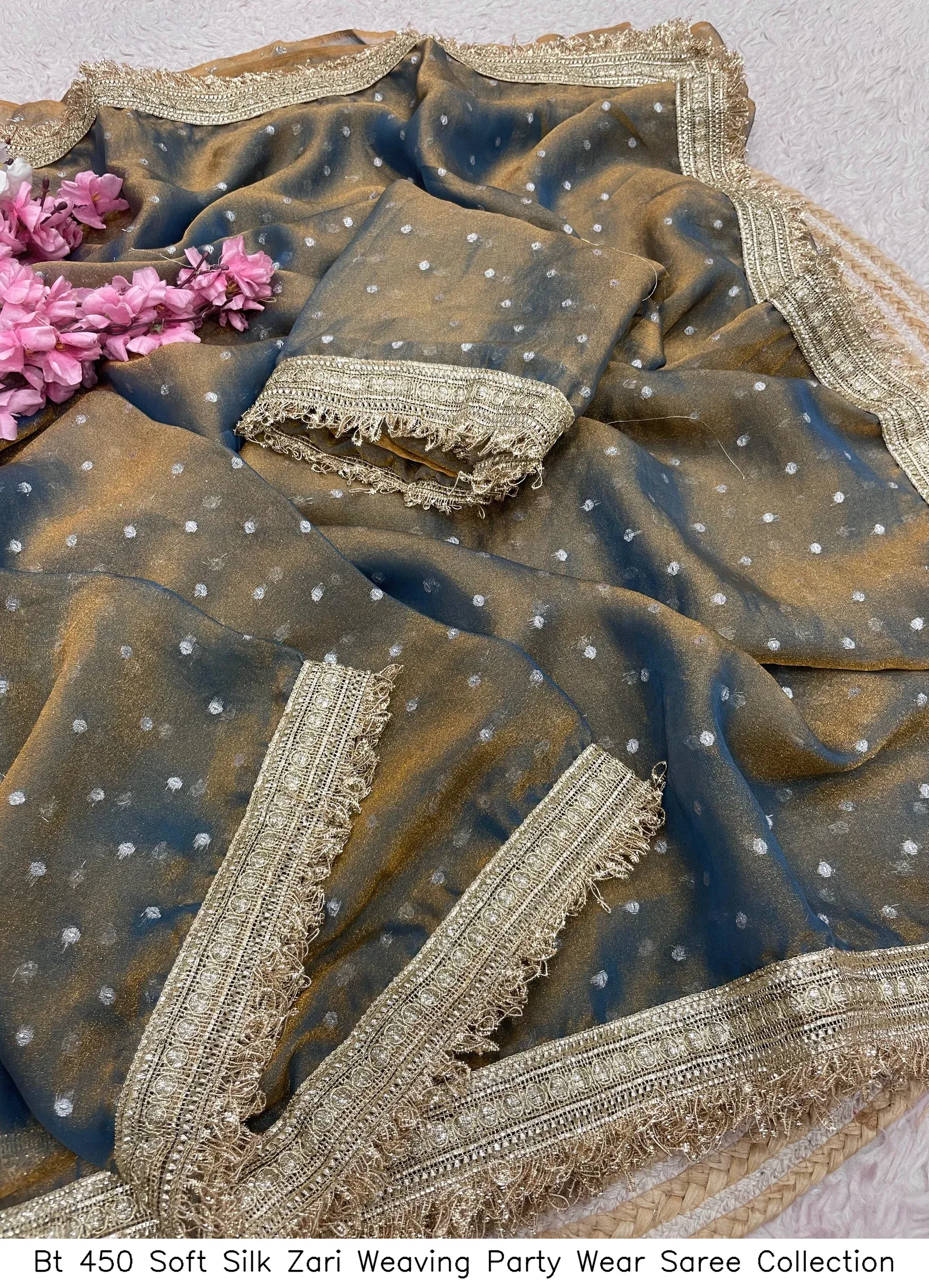 Bt 450 Soft Silk Zari Weaving Party Wear Saree Collection - Image 14