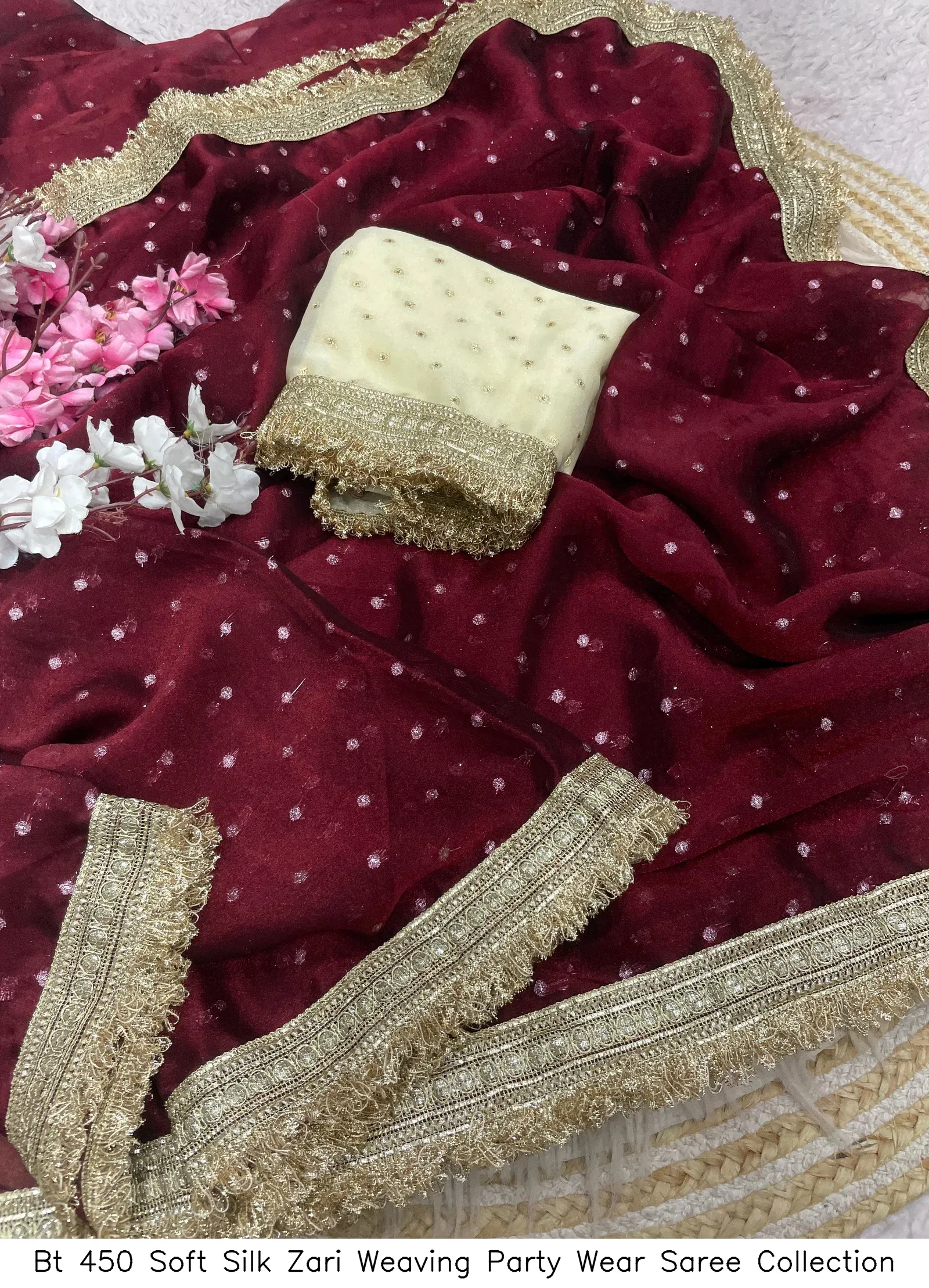 Bt 450 Soft Silk Zari Weaving Party Wear Saree Collection - Image 17