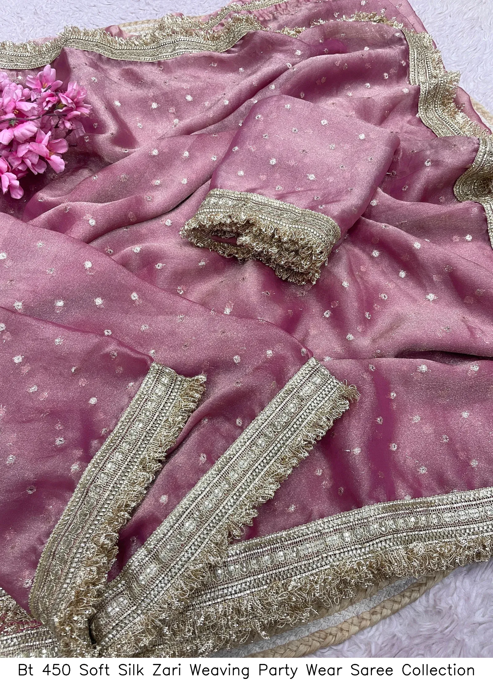 Bt 450 Soft Silk Zari Weaving Party Wear Saree Collection - Image 18