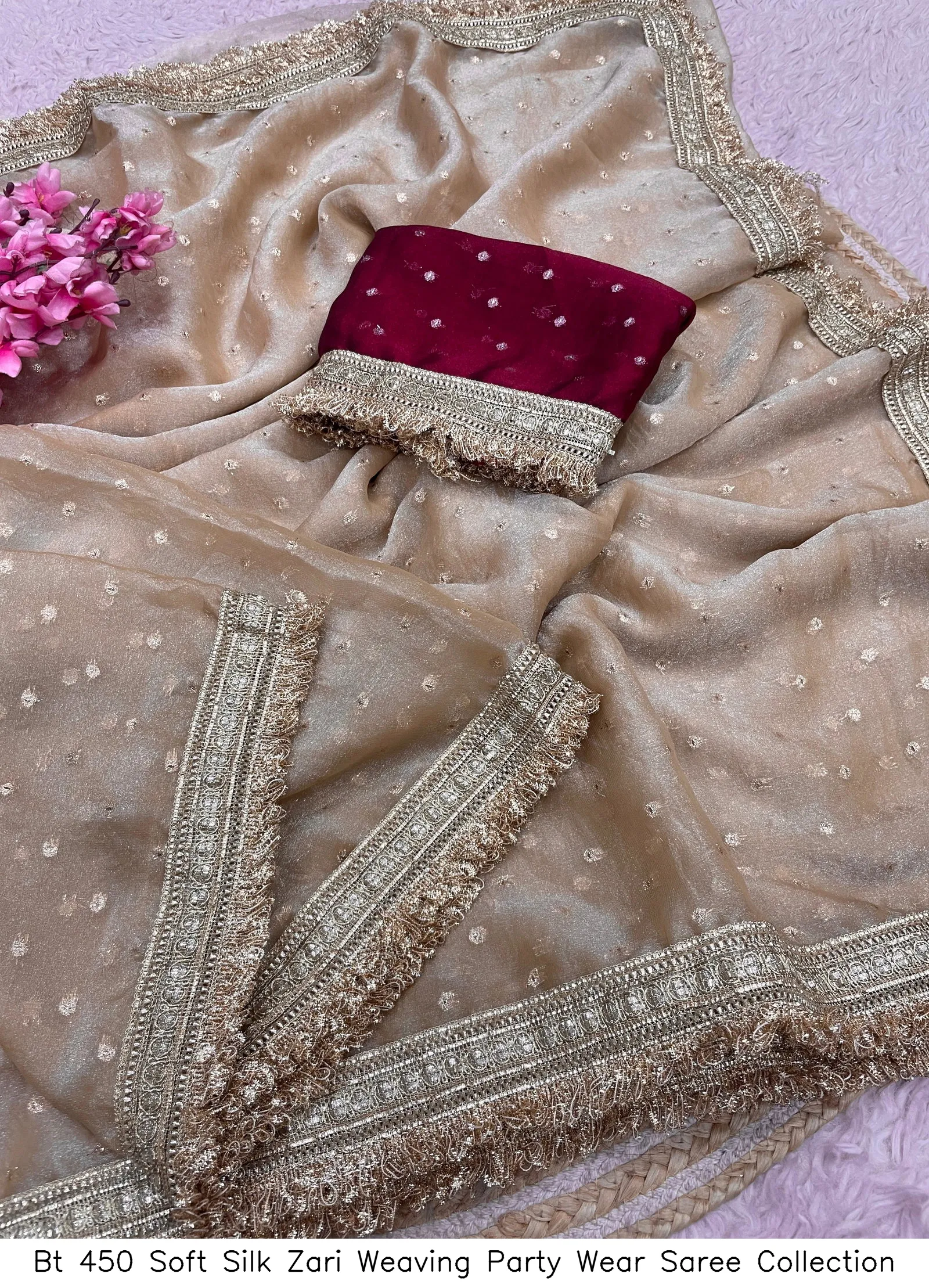 Bt 450 Soft Silk Zari Weaving Party Wear Saree Collection - Image 2