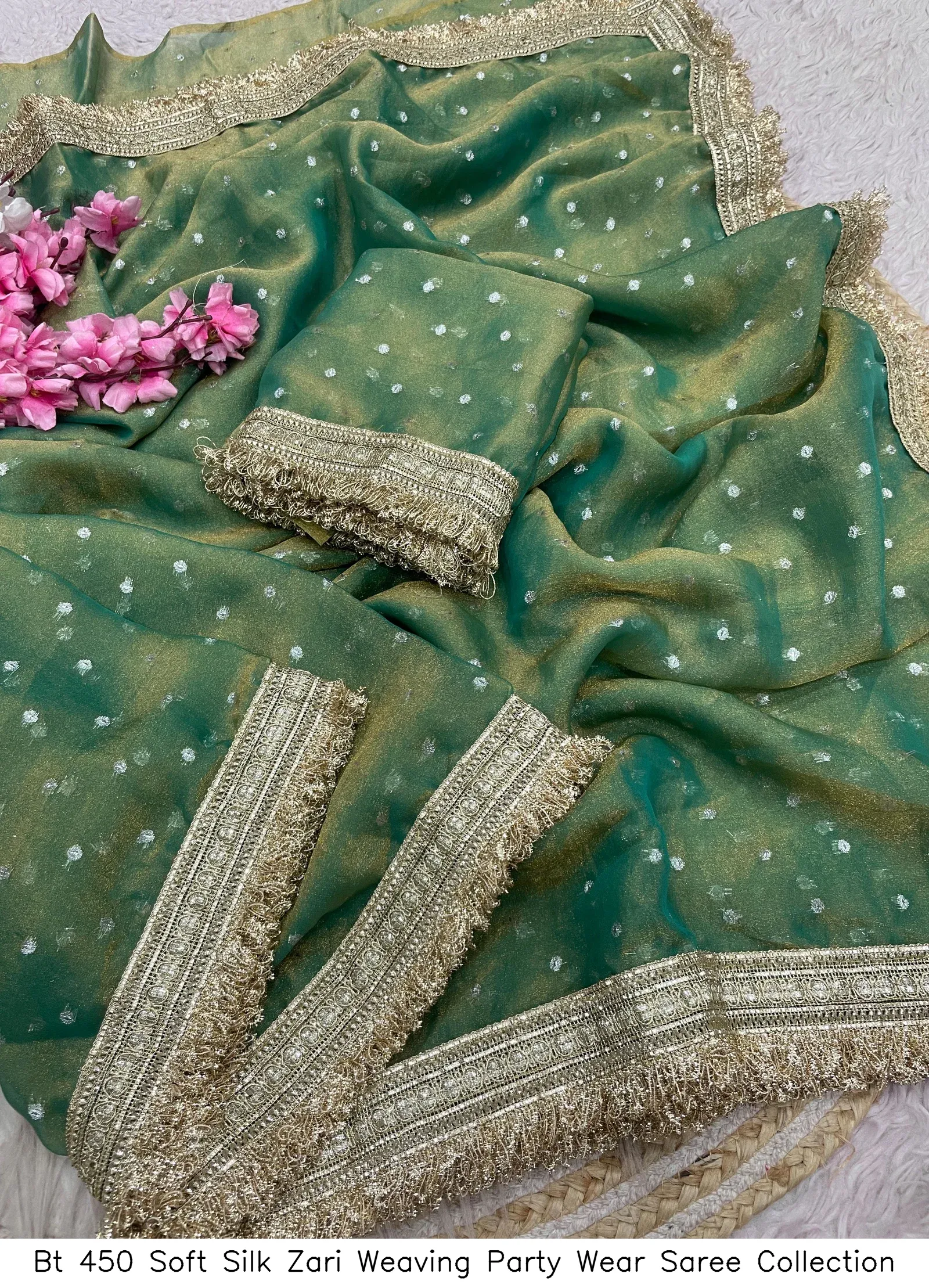 Bt 450 Soft Silk Zari Weaving Party Wear Saree Collection - Image 4