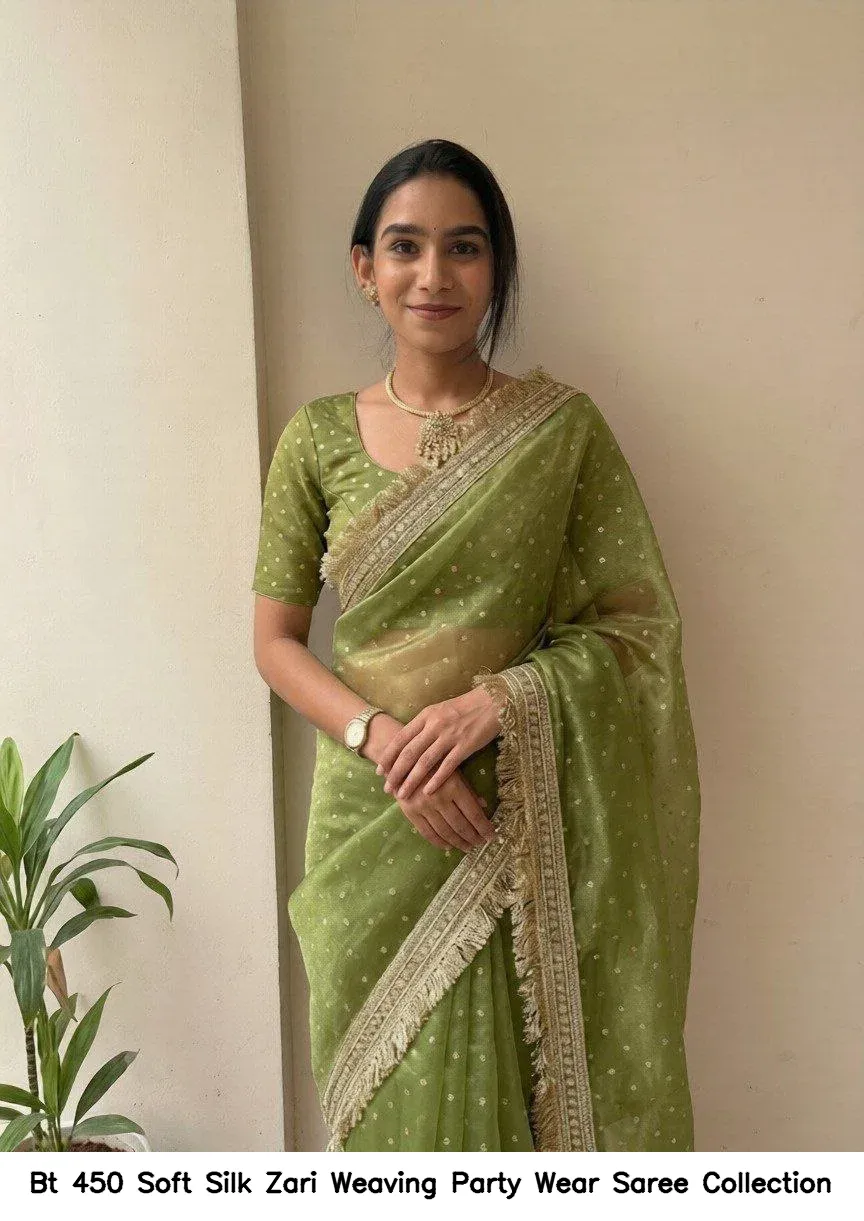 Bt 450 Soft Silk Zari Weaving Party Wear Saree Collection - Image 8