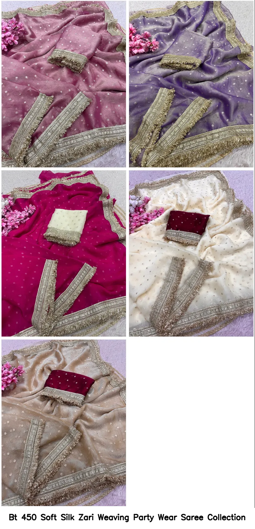 Bt 450 Soft Silk Zari Weaving Party Wear Saree Collection - Image 9