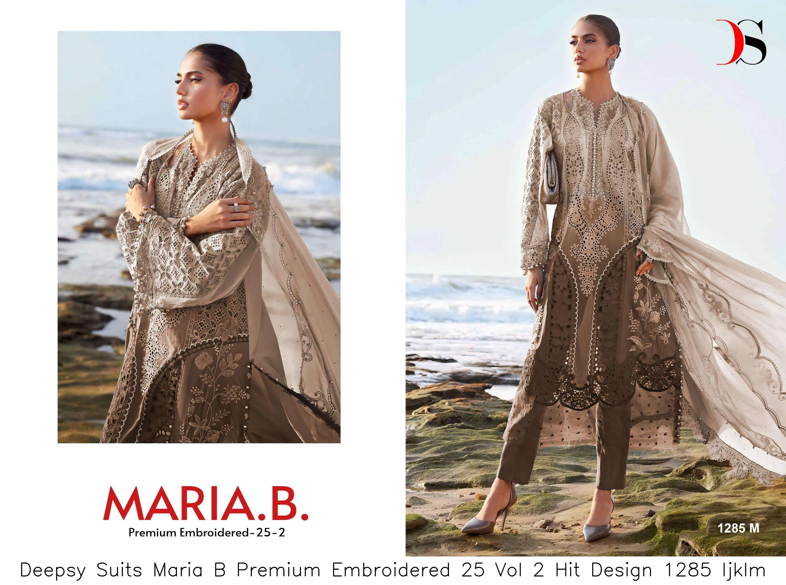 Deepsy Suits Maria B Premium Embroidered 25 Vol 2 Hit Design 1285 Ijklm - Image 2