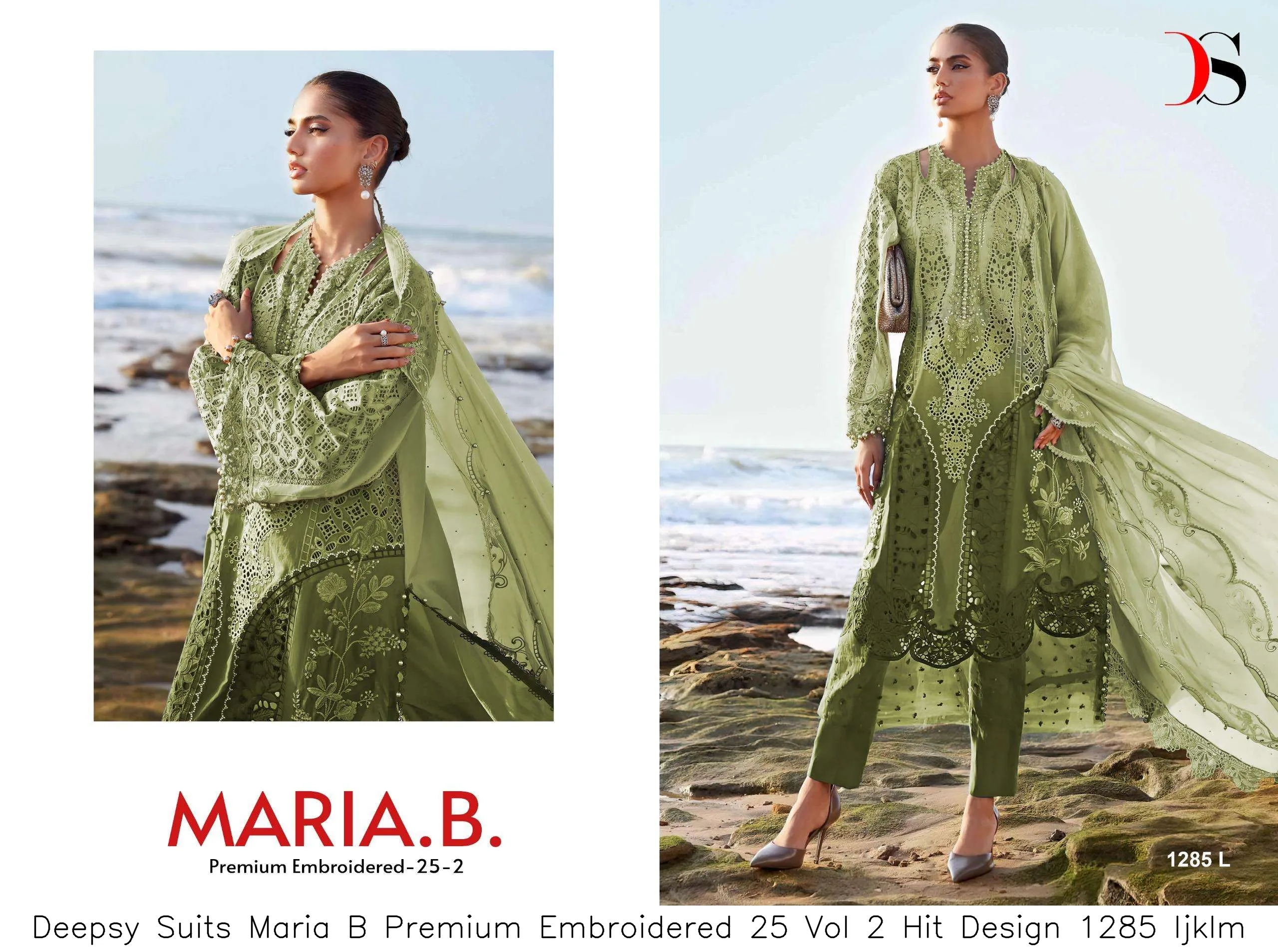 Deepsy Suits Maria B Premium Embroidered 25 Vol 2 Hit Design 1285 Ijklm - Image 5